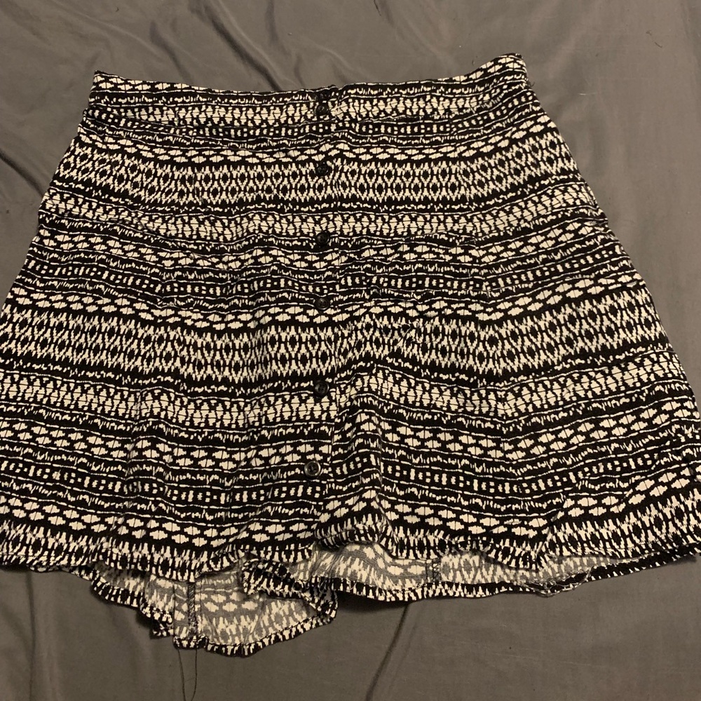Black and white tribal print skirt